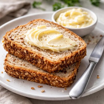 Multigrain bread with butter