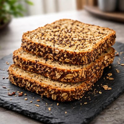 Multigrain toast with quinoa and flaxseeds