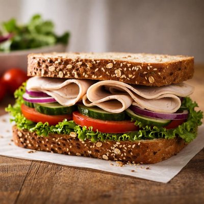 Multigrain turkey sandwhich