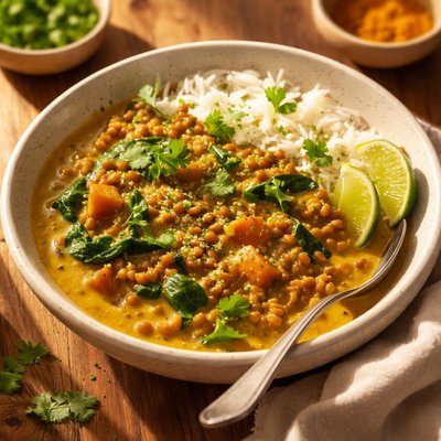 Mung bean coconut curry