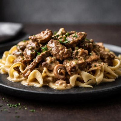 Muscle chef beef stroganoff