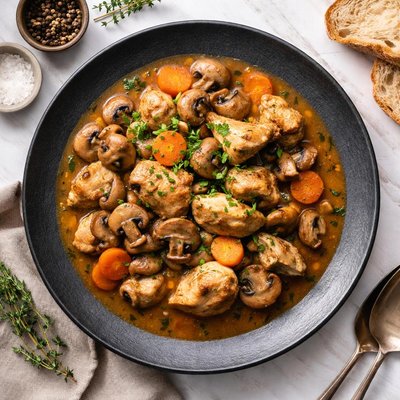 Mushroom and chicken stew