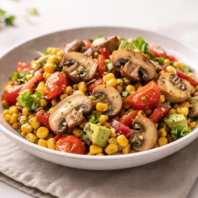 Mushroom and corn salad