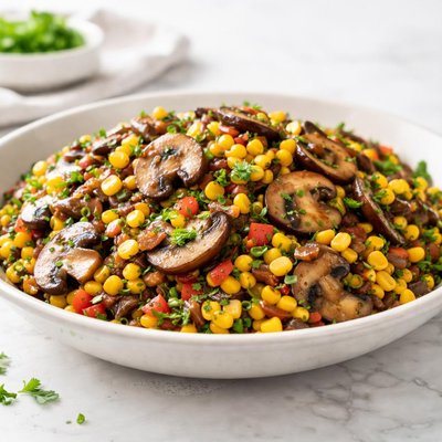 Mushroom and corn stir-fry
