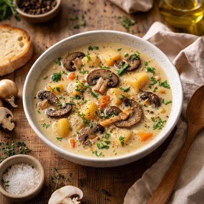 Mushroom and potato soup