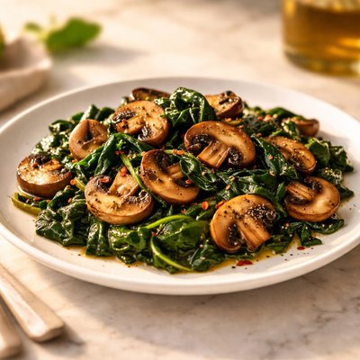Mushroom and spinach vegetable