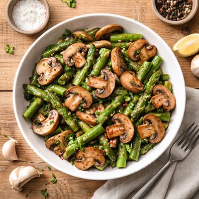 Mushroom asparagus mix