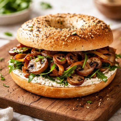 Mushroom bagel