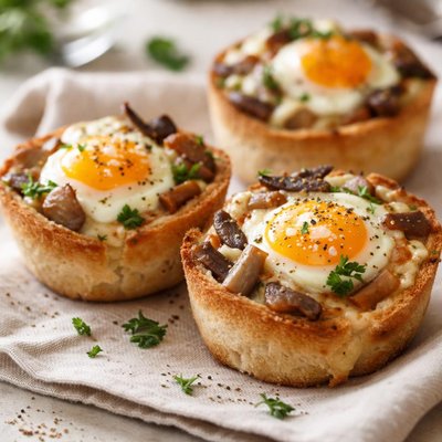 Mushroom cheese egg cup