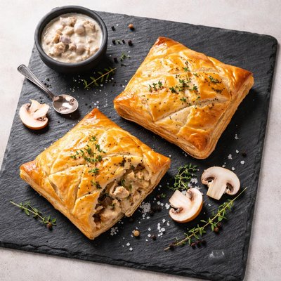 Mushroom chicken puff