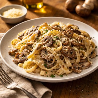 Mushroom cream pasta