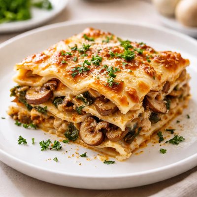 Mushroom lasagne