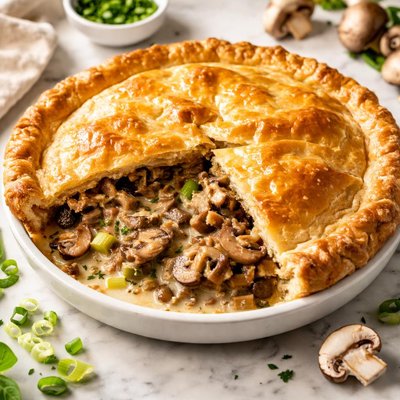 Mushroom leek pie