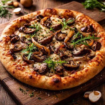 Mushroom organic pizza