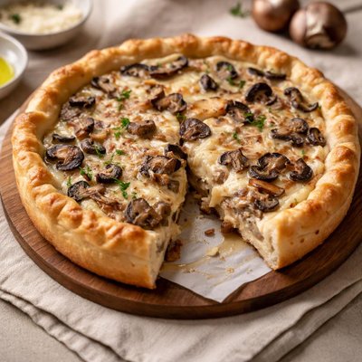 Mushroom pizza pie