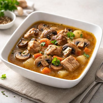 Mushroom pork soup
