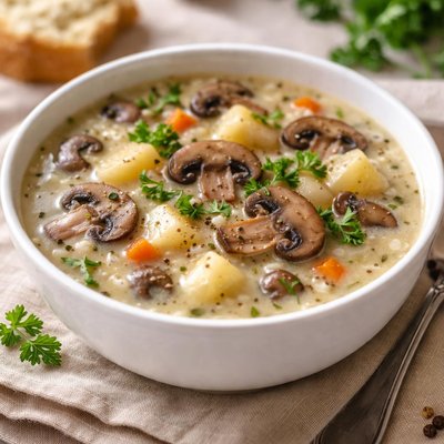 حساء الفطر والبطاطا