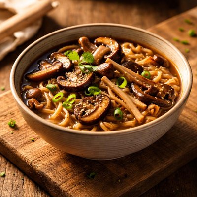 Mushroom ramen noodles