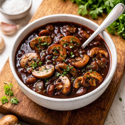 Mushroom red wine reduction sauce