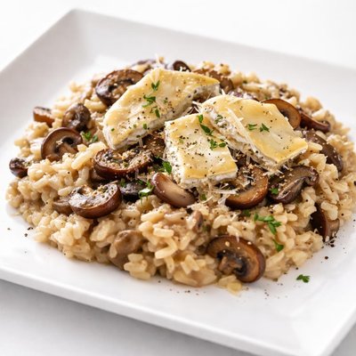 Mushroom risotto with brie