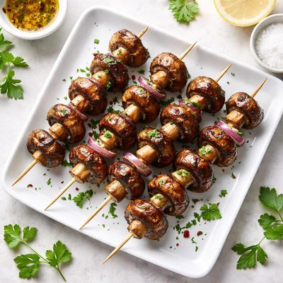 Mushroom skewers