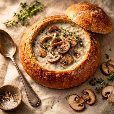 Mushroom soup bread