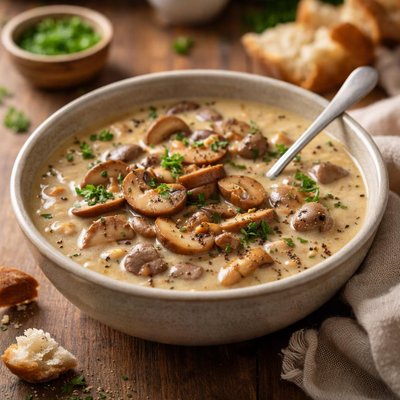 Mushroom stroganoff soup