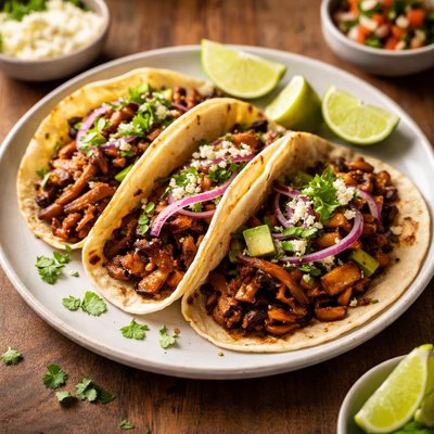 Tacos de tinga de champiñones
