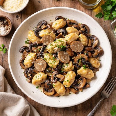 Mushroom truffle gnocchi