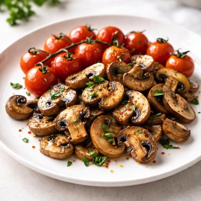 Mushrooms and cherry tomatoes