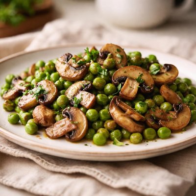 Mushrooms and peas