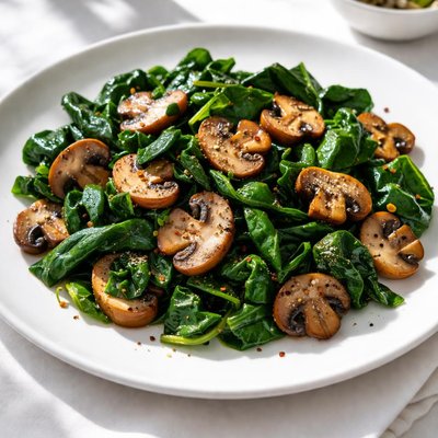 Mushrooms and spinach