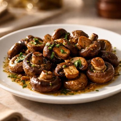 Mushrooms cooked in butter