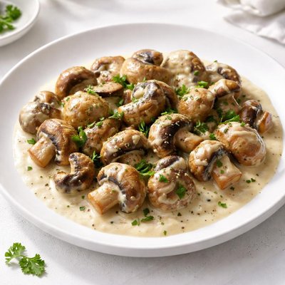 Mushrooms in creamy sauce