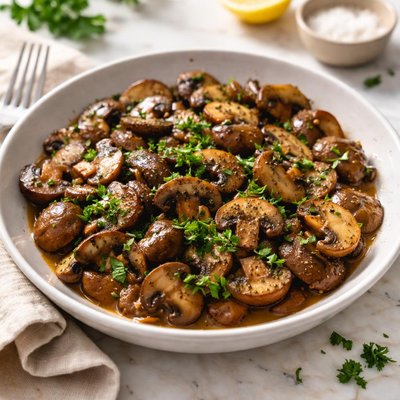 Mushrooms sauteed in butter