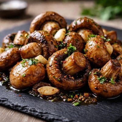 Mushrooms with butter and garlic