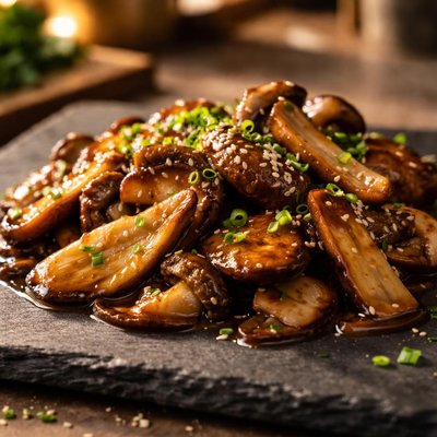 Mushrooms with miso sauce