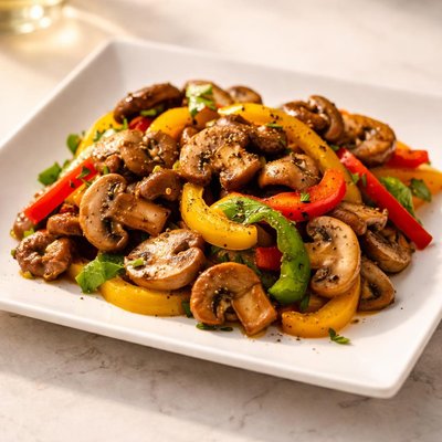 Mushrooms with peppers