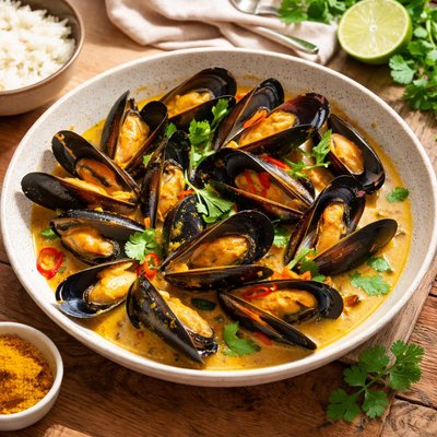 Mussels in curry