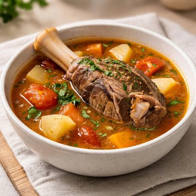 Mutton leg soup