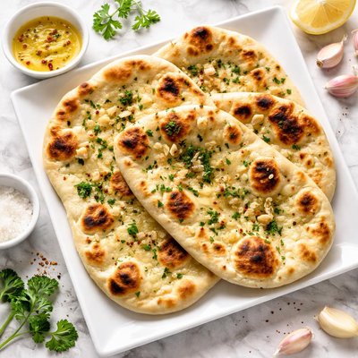 Naan bread with garlic