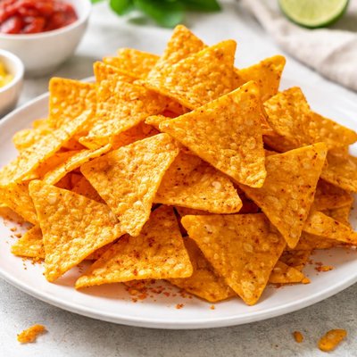 Nacho cheese tortilla chips