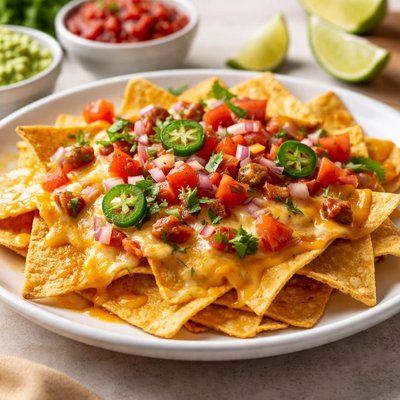 Nachos with cheese and salsa