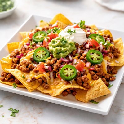 Nachos with ground beef