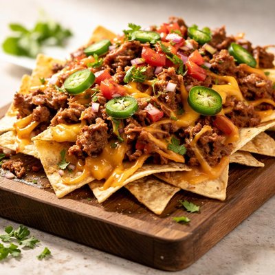 Nachos with pulled pork and cheese