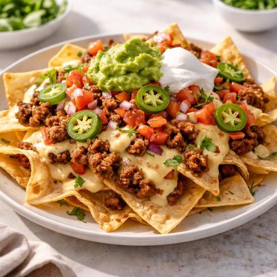 玉米片配墨西哥碎肉和奶酪