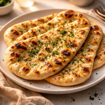 Nan bread with garlic butter