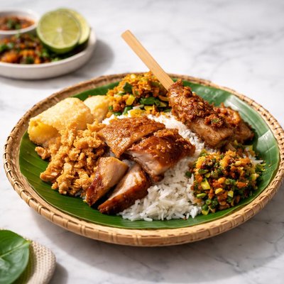 Nasi campur babi guling