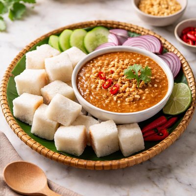 Nasi impit kuah kacang