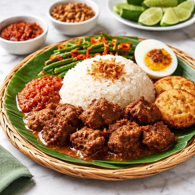 Nasi padang rendang